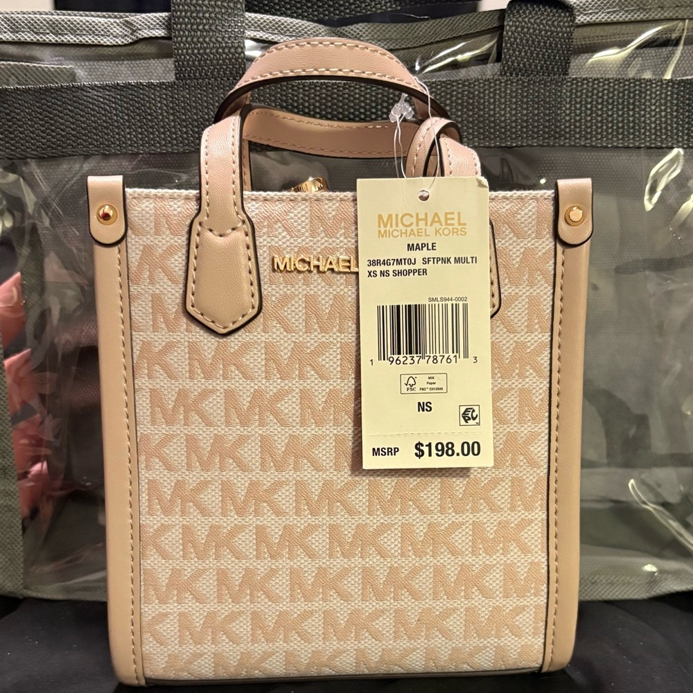 Michael Kors Beige and Pink Mini Bag